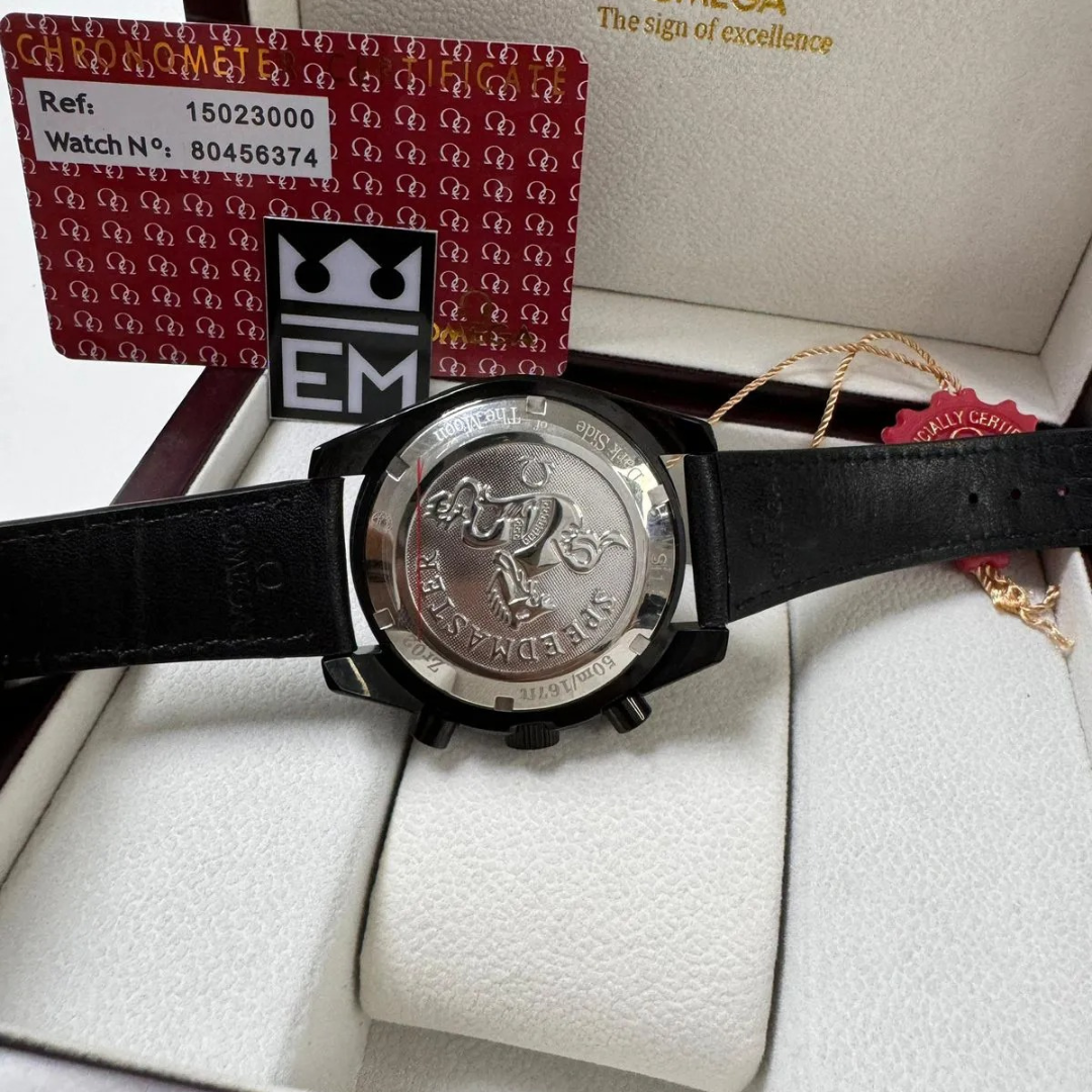 Omega Speedmaster Racing Co-Axial Chronograph Schwarz/Gelb – 44 mm Lederband Perforiert